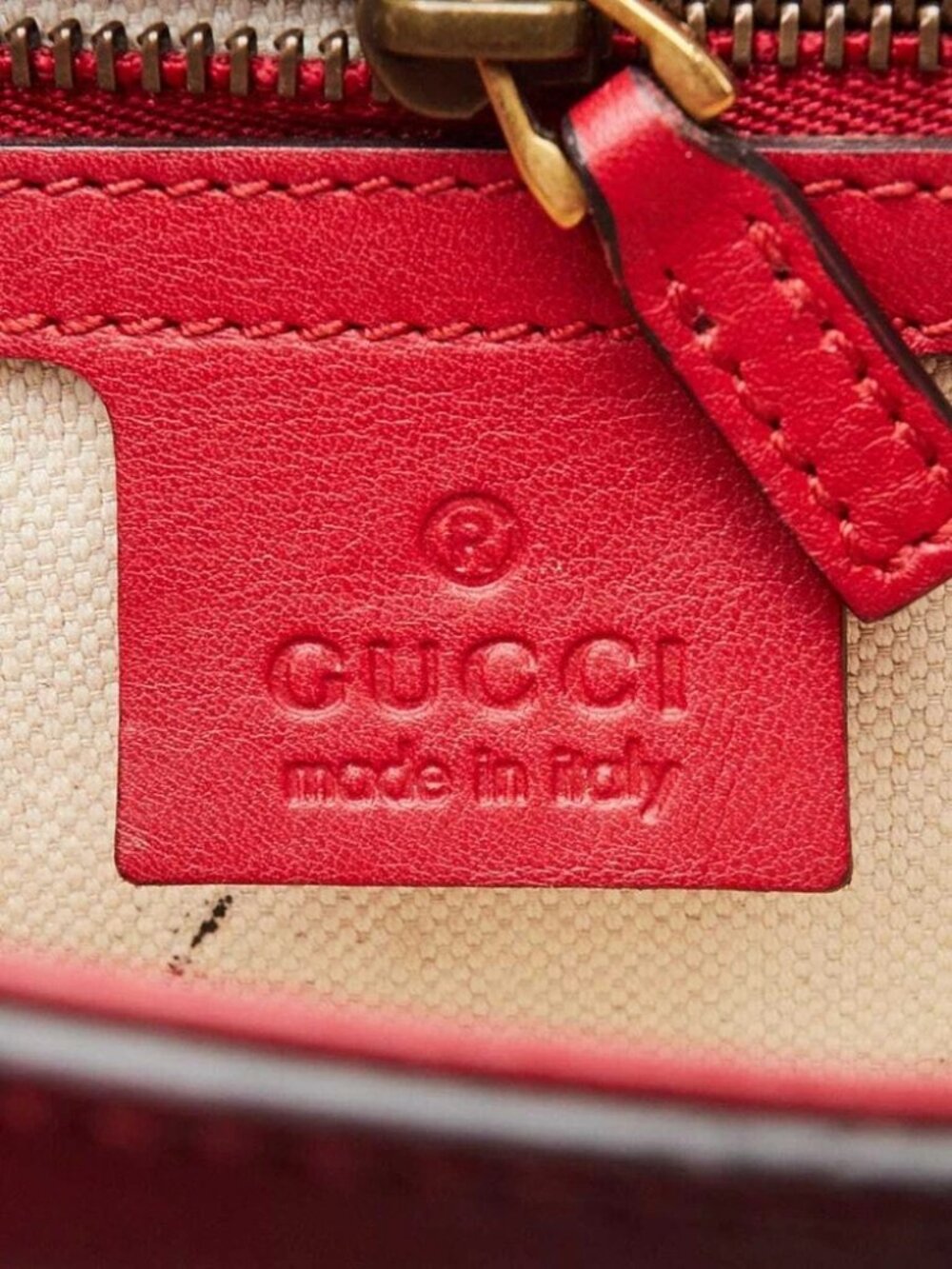 Gucci Red Leather Peony Medium Eye Chain Shoulder Bag - Picture 11 of 12
